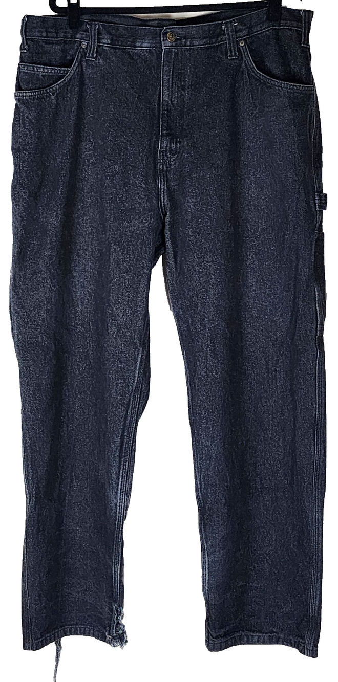 Ben Davis Men's Carpenter Black Pants Jeans Size 42 Baggy Faded Distressed